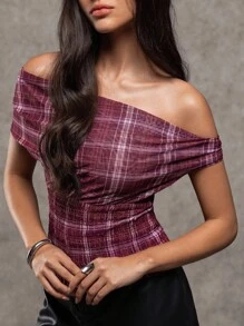 Avenya Áo chui đầu lưới kẻ caro đỏ cho nữ - Màu Đỏ Sâu - Xem 5