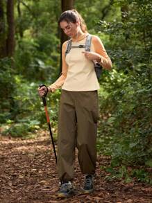 In My Nature 户外服装：高弹性、亲肤的女士运动衫，适合露营、徒步旅行、运动装和城市通勤 - 珊瑚橙 - 查看 5