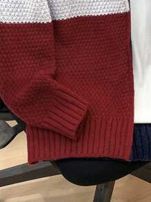 SHEIN Tween Boy 基本款休闲宽松前开撞色针织开衫，适合通勤、上学、日常休闲、运动、春夏秋冬 - 寶藍色 - 查看 9