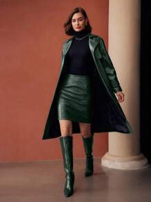 MOTF PREMIUM Falda bicolor - Verde Oscuro - Ver 8