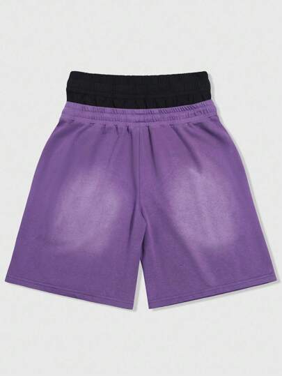 Street Life Men's Double Waistband Distressed Washed Shorts