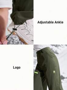 SHEIN Sport Gameset Pantalones rectos sueltos para excursión con estampado de letras y bolsillos en las mujeres