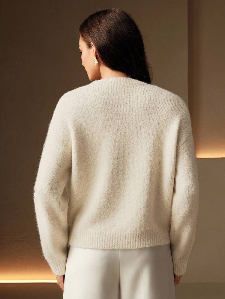 Embroidered Floral Sequin Sweater, Suitable For Fall, Winter, New Year, Elegant, Chic, Stylish, Christmas, Going Out, Winter Clothes For Women, Cozy