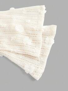 SHEIN MOD Plus Size Women's Solid Color V-Neck Elegant Flare Sleeve Top, White Mesh Top, See Through Top, Lace Blouse,Vacation Outfits Woman,Beach Vacation Wear,Tea Party, Crochet Tops For Women, Lace Tops For Women