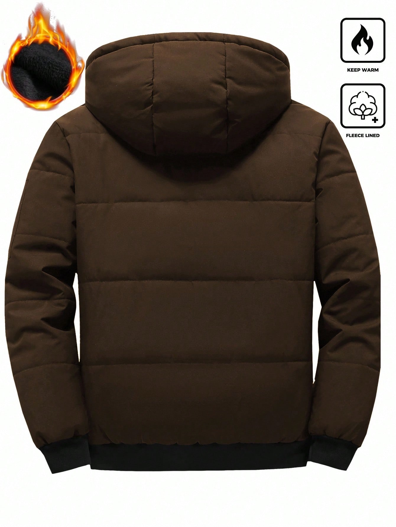 Manfinity Homme معطف رجالي كاجوال بسيط أحادي اللون...