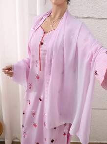 Yasmyna 女式卡通人物印花长袖阿拉伯风格连衣裙 - 粉色 - 查看 5