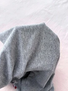 少女休闲红色女孩只想玩得开心比口号白色露肩领文字印花短腰聚拢短袖紧身裤，春夏季，基本款，日常款，百搭款，运动时尚夏季上衣，返校季，校服 - 灰色 - 查看 8