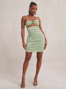 NYA SZN Dress Sleeveless Heart Ruched Mini Sundress Summer Prom Formal Wedding Guest Bridal Bridesmaid Satin Thanksgiving Christmas NYE New Years Eve Outfits For Women