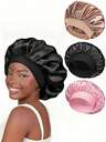 2 piezas Gorro de seda para dormir, gorros de satén, gorro de dormir de seda con banda elástica suave, envoltura de cabello de seda para cabello rizado (Negro Dorado) Decoración del hogar y el baño Gorro de verano, Gorro, Gorro de seda, Gorro de seda, Gorro de seda