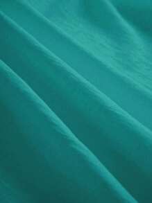 SHEIN LUNE Blusa con botones y hombros caídos plisada y larga para mujer