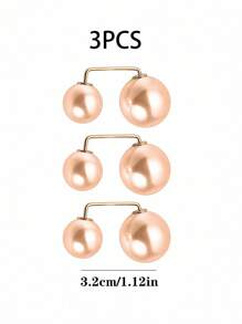 3 件仿珍珠胸针，仿珍珠胸针，女士仿珍珠防曝光领口别针，婚礼装饰别针，毛衣披肩夹，适用于服装开衫连衣裙毛衣帽 DIY 用品服饰装饰，防滑别针，领夹，围巾配饰，时尚，DIY 用品 - 香檳色 - 查看 3