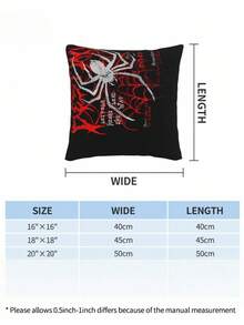 ROMWE Goth 1 pernă decorativă cu păianjen roșu închis, care creează o atmosferă terifiantă și palpitantă. Poate fi folosită pentru a crea vibrații de festival, pentru decorarea casei și ca pernă pentru mașină, decorarea casei.