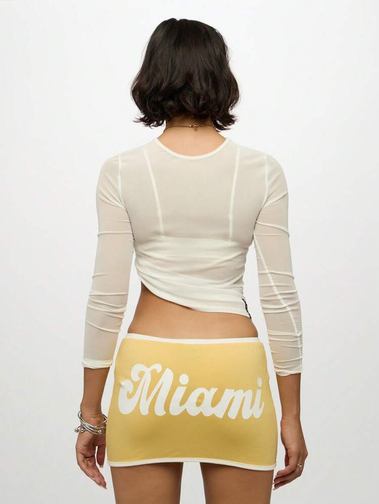 SUMWON WOMEN Sportlicher Jersey-Minirock mit Grafiken