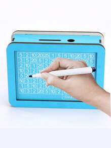 1个美元欧元标志存钱罐DIY粉色和蓝色木制存钱罐，带可擦拭保护膜，可重复使用和书写。适用于硬币和纸币、储蓄计划、男孩和女孩的礼物、返校万圣节装饰、学校用品 - 彩色 - 查看 8