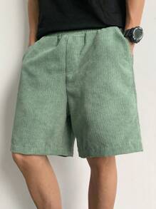 SHEIN Pantalones cortos casuales con textura de rayas para adolescentes, versátiles y cómodos, adecuados para ir al trabajo, la escuela, ocasiones casuales, vacaciones, deportes, primavera y verano