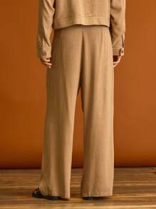 Musero Men Long Sleeve Button Through Front Pocket Detailing Jacket Summer Holiday Vacation - Khaki - View 4