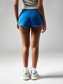 MISSGUIDED 米科诺斯天堂海滩高腰夏季休闲短裤舒适抽绳家居服天堂度假村 - 寶藍色 - 查看 2