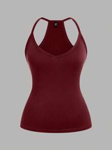 EMERY ROSE 大码休闲V领运动三件套背心套装 - 彩色 - 查看 4