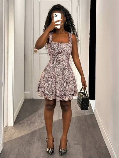 Slaydiva 2025 夏季新款优雅派对、日常、约会、法式度假甜美可爱蕾丝边紧身胸衣 A 字形收腰伞状迷你连衣裙 - 红白格子，女士