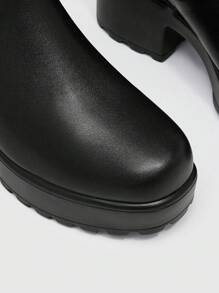 CUCCOO BIZCHIC Woman Shoes Fashion Minimalist Chunky Heeled Chelsea Elegant Classic Black Boots Vacation Shoes Summer Elegant Basics Business Casual Business Chic Spring Shoes Spring Break Easter For Christmas