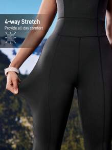 Gameset SHEIN Sport Solid Color Backless Jumpsuit Jumpsuit, Slim Fit - Black - View 5