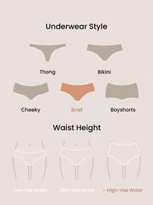 LUVLETTE Plus 2-Pack Airy Cotton High Waist Briefs Waist Tummy Control Women Basic Underwear Panties Set Nude Panties