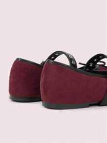 CUCCOO DOLLMOD Women's Fashion Burgundy Flat Loafers - Burgundy - View 8
