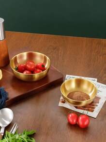 3/5/12 件不锈钢金色蘸酱托盘套装、寿司、炸鸡、番茄酱、烧烤酱碟、黄油碟、调味盘、牛排酱碗、莎莎酱碟、奶酪蘸酱碗、厨房配件（金色，3.2 英寸宽） - 金色 - 查看 6