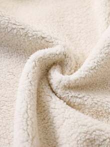 SHEIN Young Girl Woven PU Leather Long Sleeve Zip-Up Casual Jacket, Colorblock Thermal Lined Long Sleeve Jacket, Versatile For Autumn/Winter, Warm Winter Outerwear For Outdoor, Party, Snow Play,Suitable For Commuting And Outdoor Wear,Class Black & White.Mommy & Me. Fall - Black - View 11