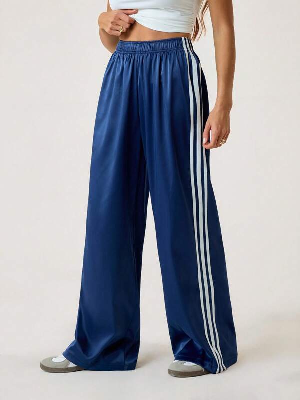 SHEIN Tall Calças esportivas femininas listrado com contraste de cores para o verão Y2K, moda urbana, para encontros noturnos