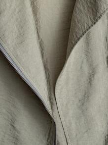 SHEIN LUNE Plus Size Solid Color Jacket, Suitable For Commuting In Summer And Autumn Winter Fall - Army Green - View 4