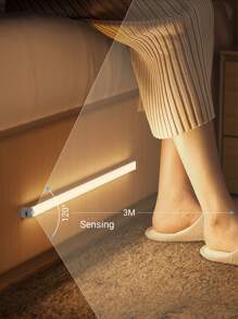 Teckwe 1 件 LED 无线运动传感器橱柜灯，磁性 USB 可充电夜灯（10/20/30/50 厘米）适用于厨房、卧室、橱柜、衣柜、楼梯、走廊照明，暖光 - 白色 - 查看 3