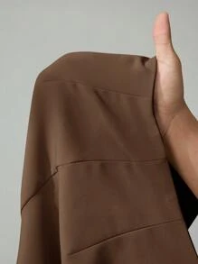 SHEIN Tall Summer Ladies Light Beige Suit Pants, Commuting And Elegant Dating - Brown - View 8