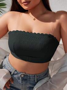 SHEIN 2 件套加大码抹胸文胸，防滑不显胸，可爱浪漫蕾丝抹胸，夏季 - 彩色 - 查看 7