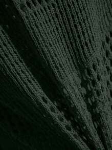 Bóhologie Vestido informal de punto calado tipo capa de vacaciones de color liso