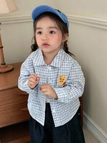 Hapijoa Baby Mädchen Karierter Locker Sitzender Langarm Lässig Bluse, Kleinkind Herbstkleidung