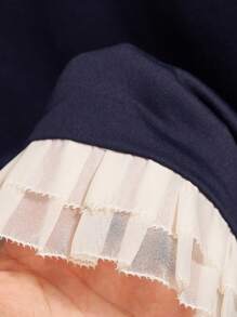 INAWLY Women's Fashion Tassel T-Shirt, Chic Style - Navy Blue - View 5