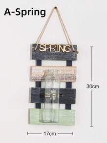 ROMWE 1 件壁挂式四季水培花盆花瓶 - 木制悬挂装饰，适用于家庭、酒吧 - 室内水上花园墙壁艺术，适用于客厅、卧室、办公室、家居装饰 - 彩色 - 查看 4