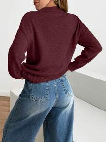 Women Brushed Yarn Soft Touch Beige Casual Sweater