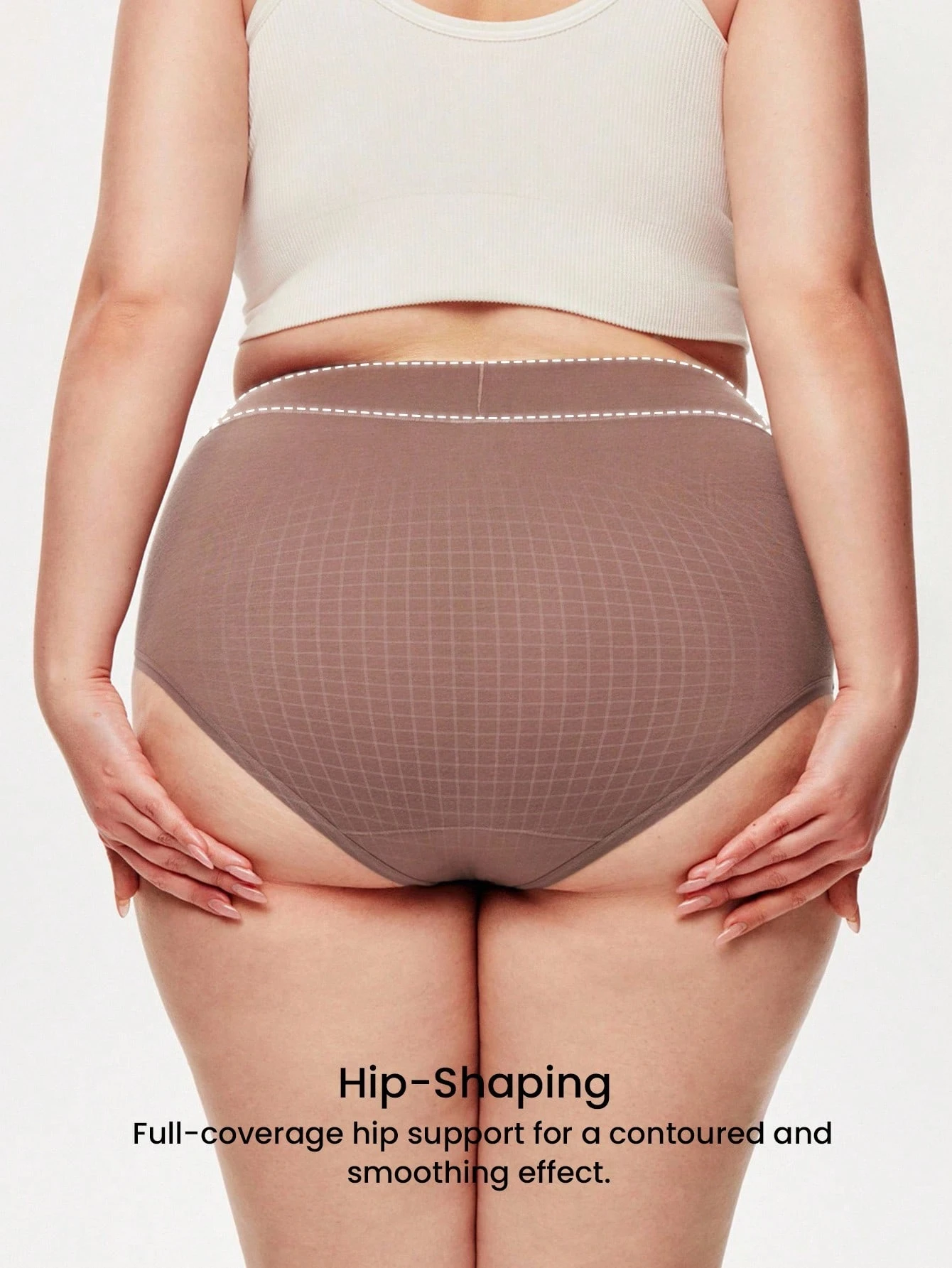 Plus 2-Pack Airy Cotton Mid Waist Briefs Waist Women Underwear Panties Set