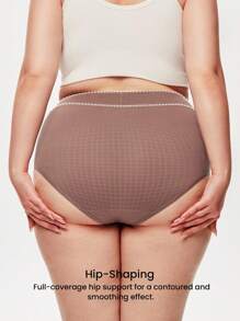 LUVLETTE 加大 2 条装透气棉质高腰三角裤 收腰收腹 女士内衣内裤套装 黑色基本款内裤 - 彩色 - 查看 4