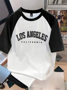 Manfinity Joysei 男式黑白双色插肩袖 T 恤 - 黑與白 - 查看 1