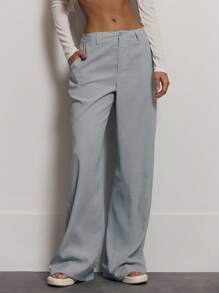 MUSERA 宽松低腰条纹工装裤，可爱夏季度假休闲性感优雅少女风街头服饰，适合女性办公室穿着，秋季返校季也适用。 - 彩色 - 查看 2