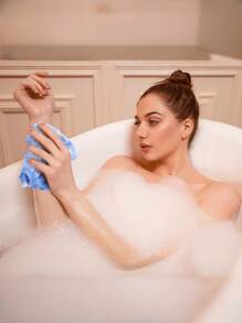 1/2 件非洲网状去角质背部长网浴擦洗毛巾套装，双面温和去角质，有效身体磨砂，淋浴时使用背部磨砂膏，优质网状材质，方便的绑带毛巾设计，丝瓜络毛巾，使皮肤光滑的身体海绵，非常适合日常使用（蓝色、紫色）家居浴室装饰 - 彩色 - 查看 11