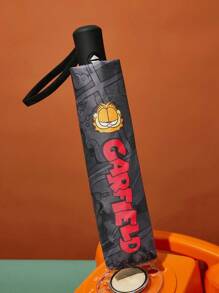 GARFIELD | SHEIN 1 chiếc ô gấp ba tự động đóng mở họa tiết hoạt hình dễ thương, có chức năng chống nắng, thích hợp cho đi học, đi làm, đi chơi và sử dụng hàng ngày, được thiết kế cho sinh viên đại học, học sinh trung học, người dùng nam và nữ, mèo - màu đen - Xem 5