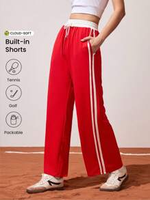 CourtClass Contrast Color Striped Casual Versatile Yoga Sports Pants - Multicolor - View 4