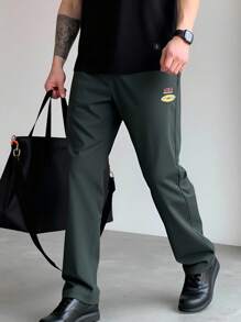 Manfinity Homme 男士字母印花口袋直筒休闲裤