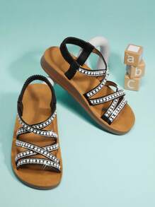 Mini mi Giày sandal đế xuồng đính ngọc trai đen thanh lịch cho bé gái - Thanh lịch & dễ sử dụng cho hàng ngày hoặc sự kiện - màu đen - Xem 2