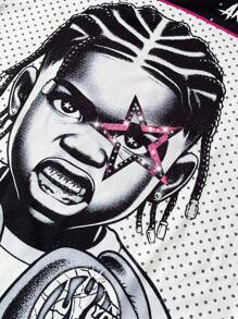 PAVTROS Herren Lässiges T-Shirt mit Kontrastfarben Rundhalsausschnitt und kurzen Ärmeln (mit zufälliger Strass-Verzierung), Sommer