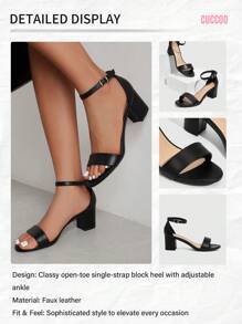 CUCCOO BIZCHIC Woman Shoes Stylish Black High Heel Sandals For Summer Graduation Heels Prom Heels Vacation Shoes Summer Elegant Basics Business Casual Business Chic Spring Shoes Spring Break Easter